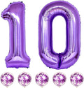 Large 10 Balloon Number Purple, 40 Inch Helium Foil Number 1 & 0 Balloons Self by Lingqiang