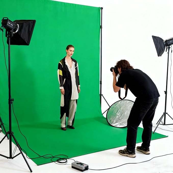 Green Screen Backdrop 10x20ft Photo Backdrop Chromakey Muslin Portrait Green - Image 2