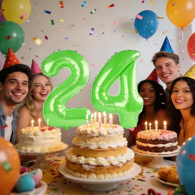 40 Inch Number 24 Balloons for 24th Birthday Party Decorations, 0-100 Fruit - Image 2