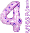 40 Inch Pink Dog Paw Balloons, Numeral 4 Birthday Balloons by AXBMM