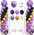 Purple and Black Gold Balloon Column Stand Kit Set of 2 by ZyloonDecoration