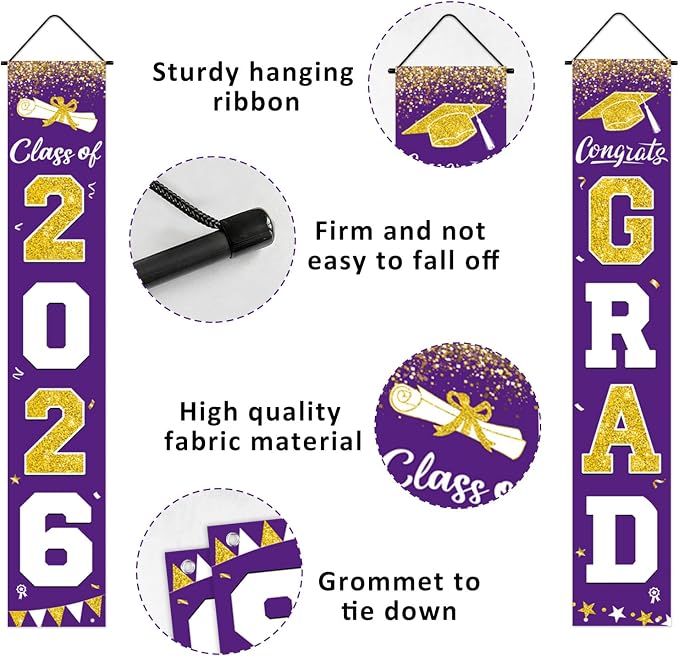 Graduation Decorations 2026 Porch Banner, Graduation Banner Class of 2026 - Image 2