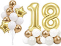 PartyWoo Number Balloons 40 Inch Gold Number 18 Kit 33pcs by PartyWoo