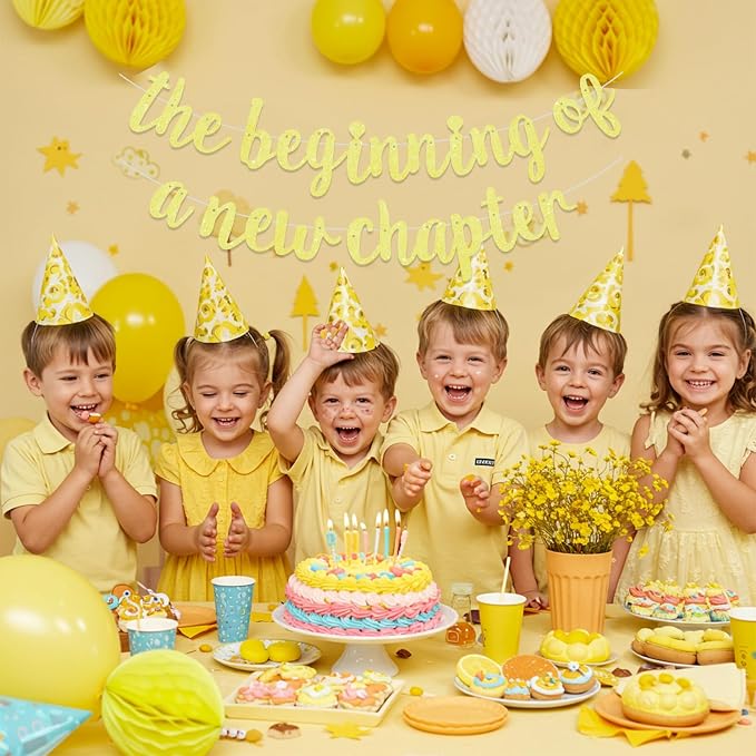 BEISHIDA Yellow Pre-Strung Glitter The Beginning of A New Chapter Banner | - Image 6
