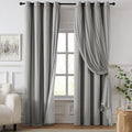 100% Blackout Curtains for Bedroom, Double Layer Grey Curtains, Room Darkening by Swandream