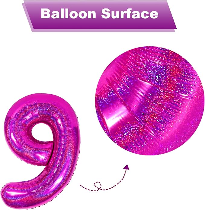 Laser Hot Pink 9 Balloon - Image 7