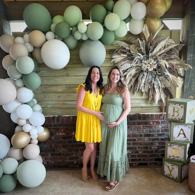Dusty Sage Green Blue Balloons, 12 Inch Latex Balloon Set - Image 4