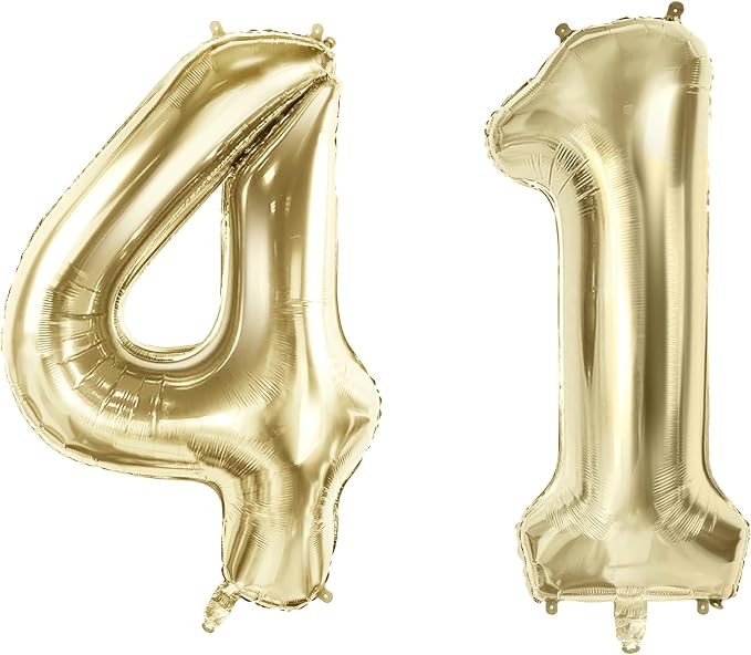 Number 41 Balloons for 41st Birthday Party Decorations, 40 Inch 0-100 by Joycard