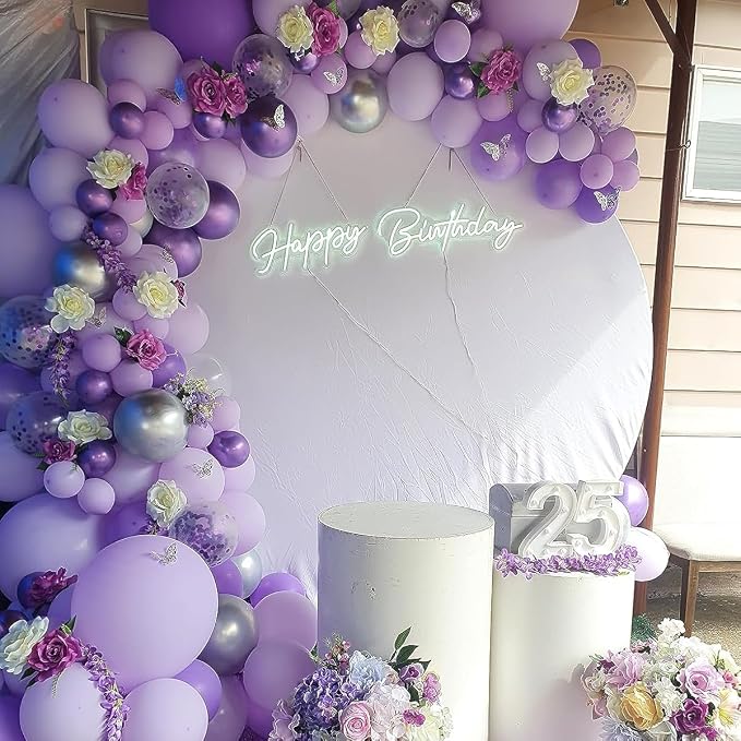 100 Pack 12 inch Light Purple Latex Balloons Pastel Decorations - Image 3