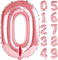 40 Inch Number 0 Balloons for Birthday Party Decorations, 0-100 Jewelry Pink by FOBELEC