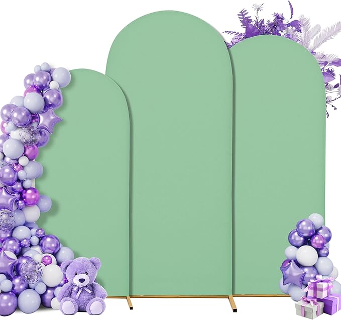 Wedding Arch Cover 7.2FT 6.6FT 6FT Arch Backdrop Cover Spandex Fitted Arch Cover for Round Top Chiara Backdrop Stand Covers for Wedding Birthday Party Baby Shower Banquet Ceremony Decoration