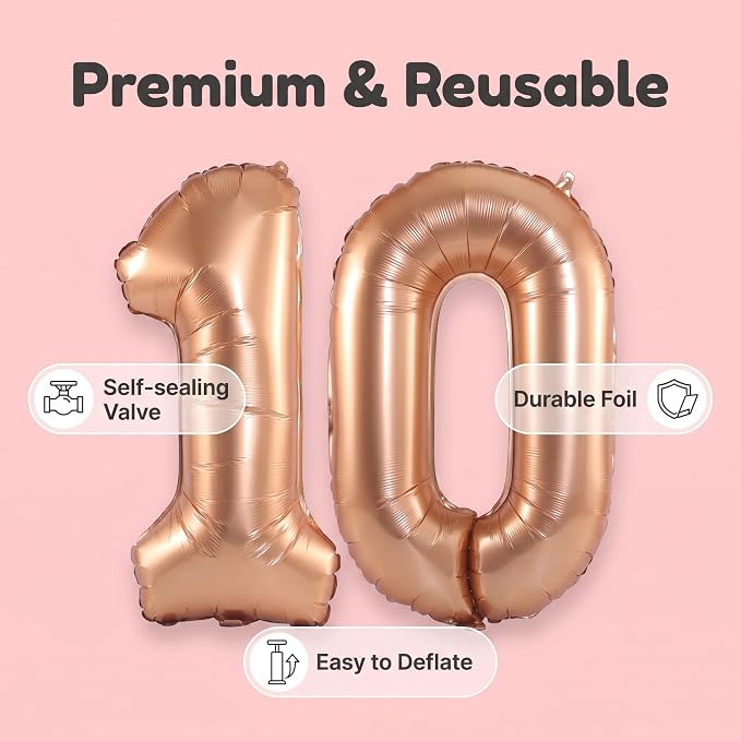 Number 10 Balloon Foil Mylar Balloons - Image 5