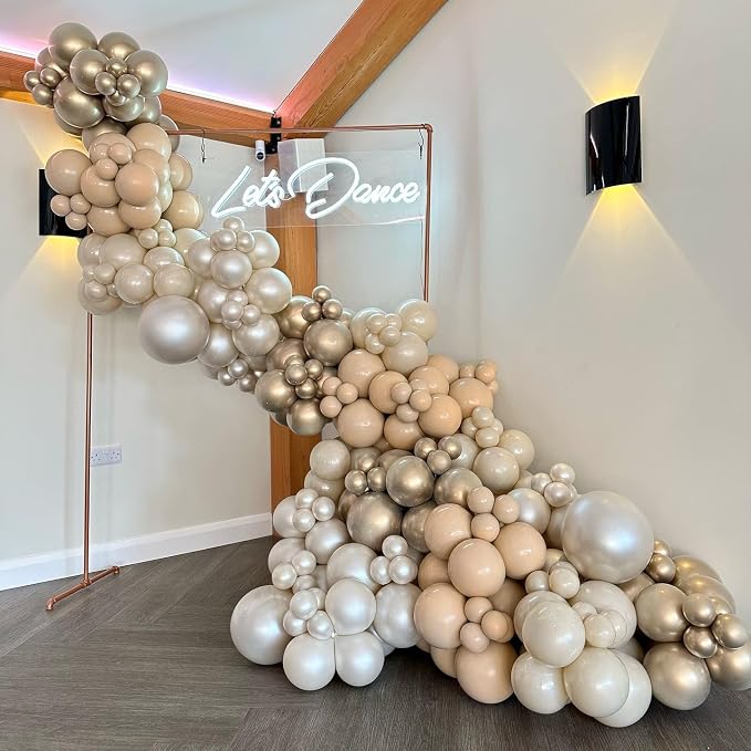 Pearl White Double Stuffed Balloons Different Size 115Pcs 5/10/12/18" White - Image 7