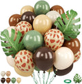 Sage Green Brown Balloons, 12 Inch Green Dark Brown Coffee Nude Ivory White by FunHot