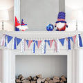 4th of July Patriotic Fabric Tassel Banner Garland – 10 FT Red White Blue by Peclek