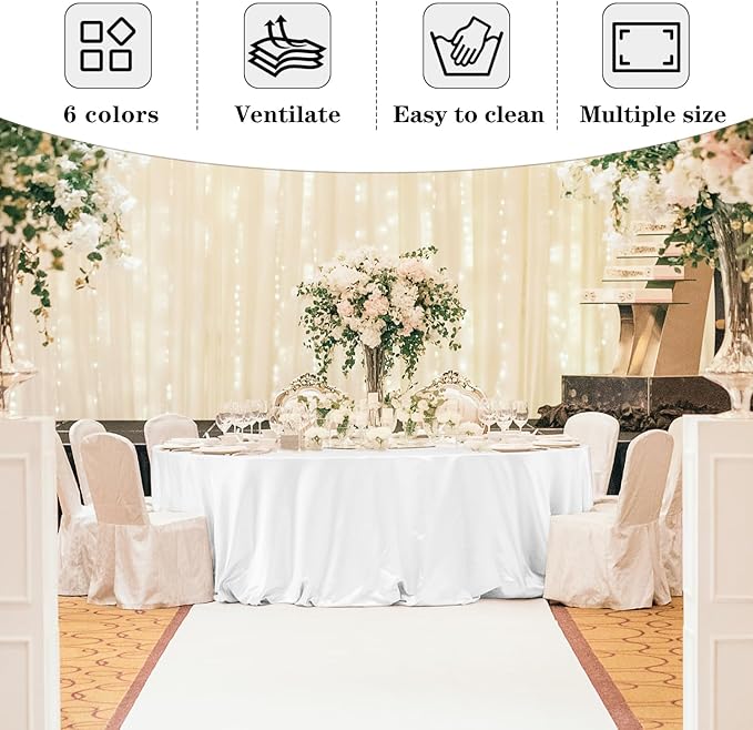 Fitable 6 Pack Burgundy Round Table Clothes - 70 Inches in Diameter - Stain Resistant and Washable Tablecloths, Polyester Fabric Table Covers for Wedding, Party, Banquet, Gathering