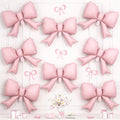 8Pcs Pink Bow Foil Balloons, 21Inch Pink Bow Shaped Balloons by Hapmori