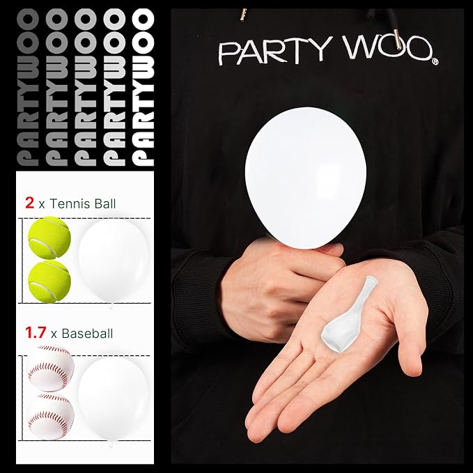 PartyWoo White Balloons 50pcs Small Mini Latex Matte Balloons 5 Inch | Wedding - Image 3
