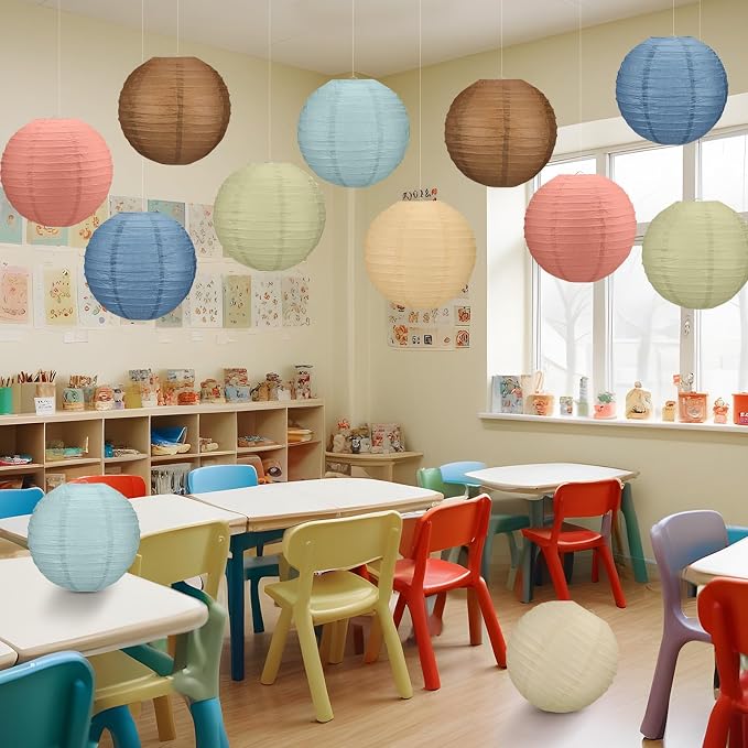 12 Pcs 10 Inch Hanging Paper Lanterns Party Decorations Boho Classroom Decor - Image 5
