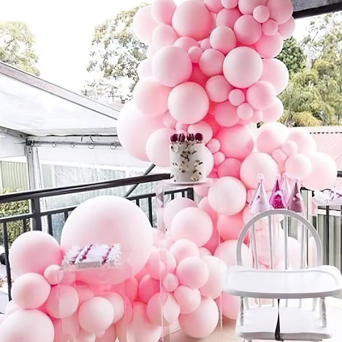 PartyWoo Light Pink Balloons 100 pcs 10 Inch Pastel Baby Pale Pink Latex Helium - Image 5