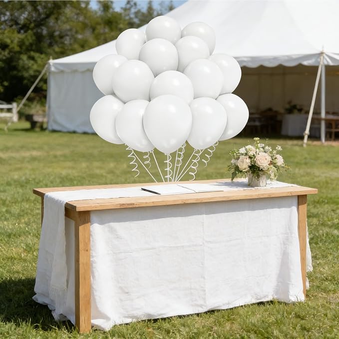 White Balloons Birthday Party Balloons - Image 4