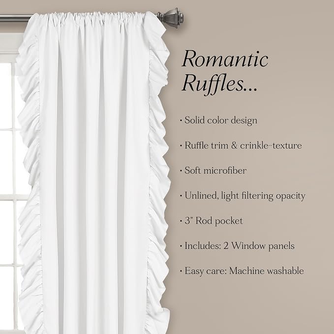 Lush Decor Reyna Ruffle Curtain Panel - Image 6