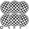 6 Pcs 4D Checkered Balloons, 22 Inch Sphere Checkered Foil Balloons by AIQINHU