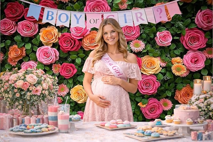 7X5ft Floral Backdrop for Photography Valentine's Day Backdrop Wedding - Image 4