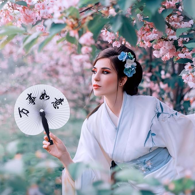 Jetec 40 Pcs Chinese Folding Hand Fans, Oriental Japanese Paper Handheld Fans - Image 6