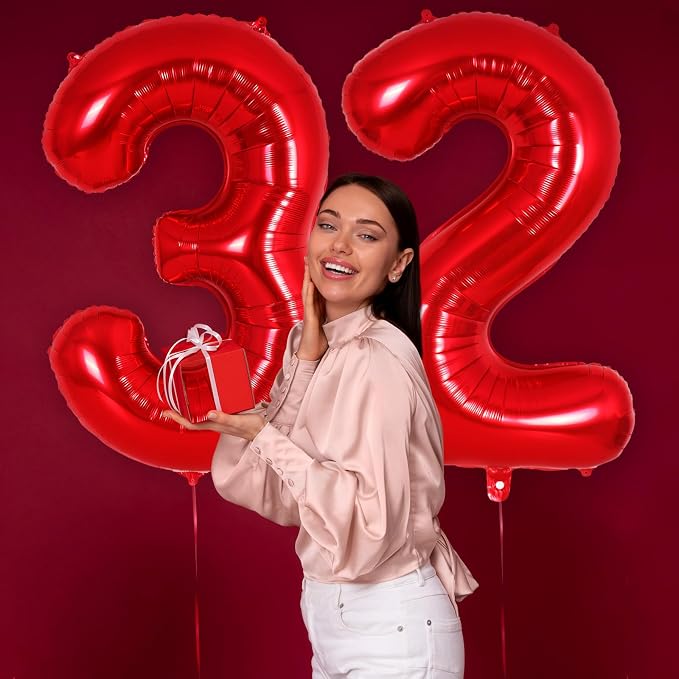 Red Number 2 Balloon 40 Inch, Big Large Foil Helium Number Balloons, Jumbo - Image 5