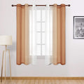 DWCN Autumn Faux Linen Ombre Sheer Curtains by DWCN