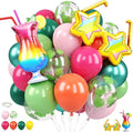 Tropical Balloons, 12 Inch Green Pink Orange Hot Pink Metallic Green Balloons by FunHot
