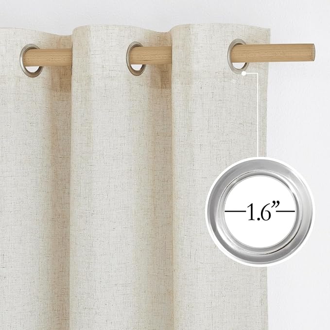 NICETOWN Natural Linen 102 inch Curtains - Image 2