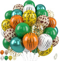 Jungle Safari Balloons, 12 Inch Dark Metallic Green Gold Confetti Deer Paw by Paready