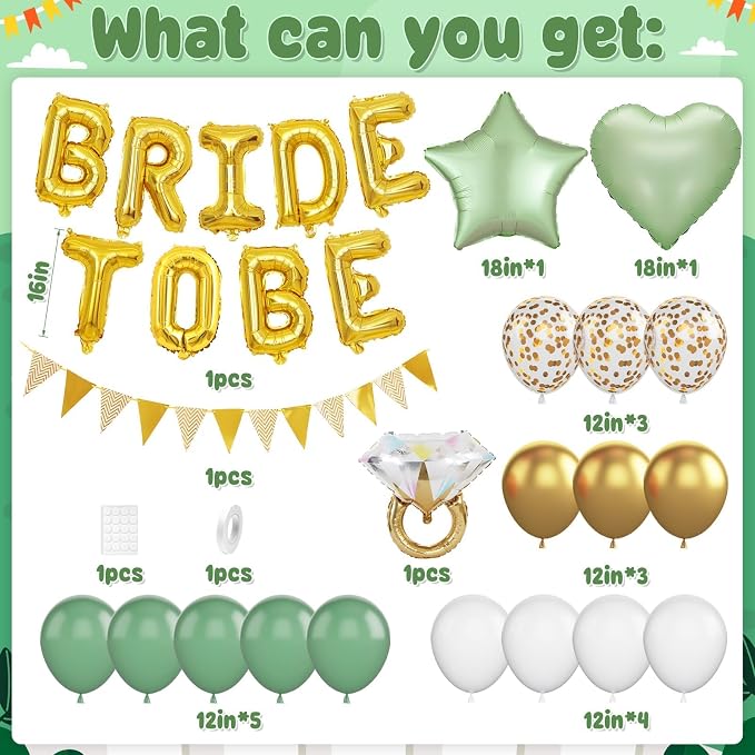 Sage Green Bachelorette Party Decorations - Image 2