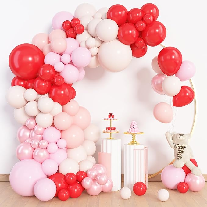 Amandir 153pcs Red and Pink Balloons Arch Garland Kit Different Sizes | 18 12 - Image 2