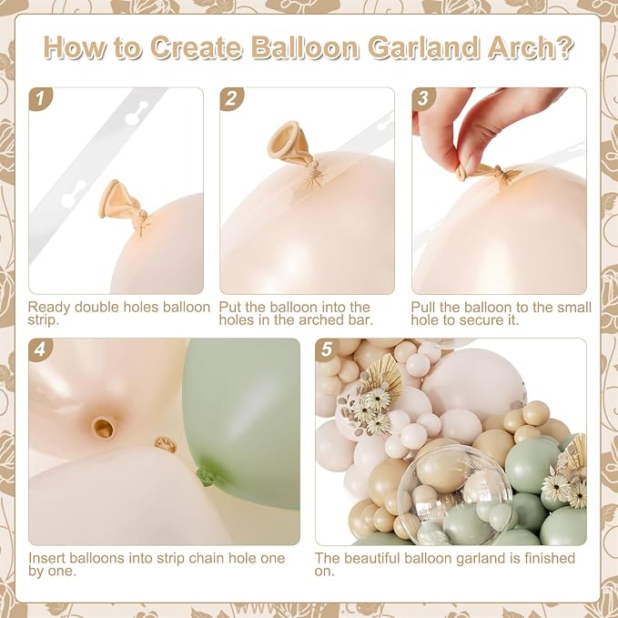 Sage Green Balloon Arch Kit for Boho Baby Shower Gender Reveal Decorations | - Image 7
