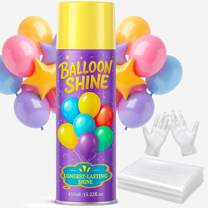 Balloon Shine Spray for Party : 15 oz Balloons Spray Silicone for Father's by BERIOVE