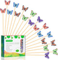 100Pcs Butterfly Cocktail Picks 5 Color Pattern Butterflies Decor | 5" by Crafterlife