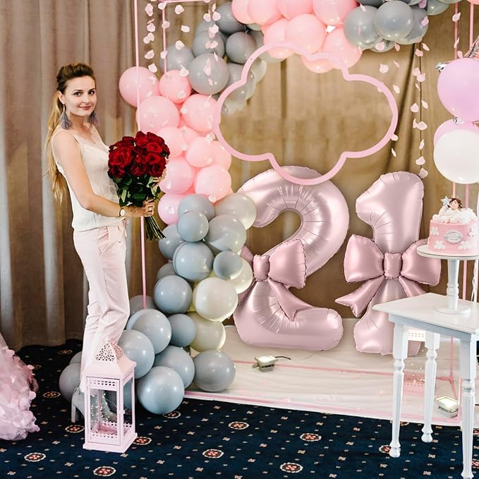 40 Inch Number 1 Balloon with Bow, Coquette Aesthetic Foil Balloon - Image 6
