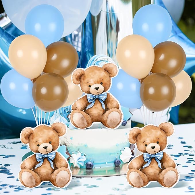 6 Sets Balloon Stand Kit for Table Blue Bear Baby Shower Tables Centerpieces - Image 6