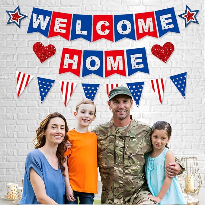 Patriotic Welcome Home Banner Decorations American Flag - Image 5