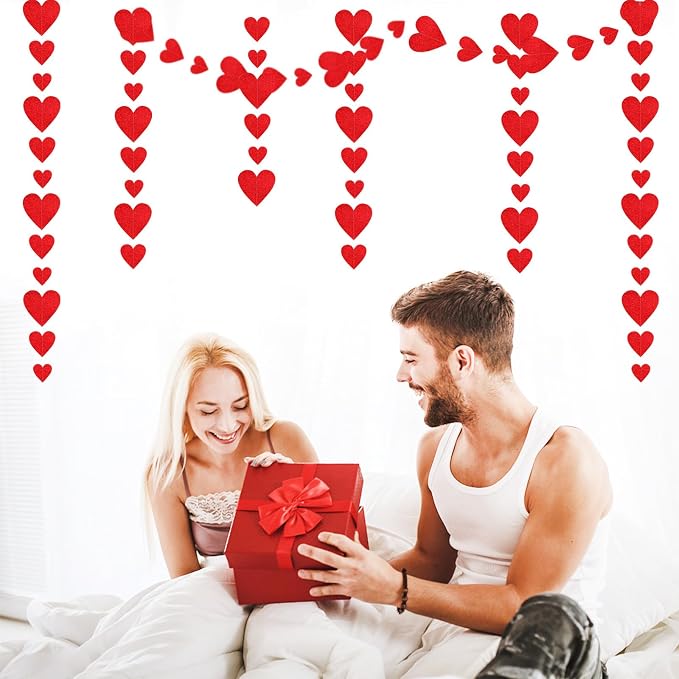 Valentines-Day Party Decorations Red Heart-Garland - 52ft Special Night - Image 4