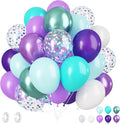 Mermaid Party Balloons, 12Inch Purple Blue Confetti Latex Balloon Helium by BIAPIAN