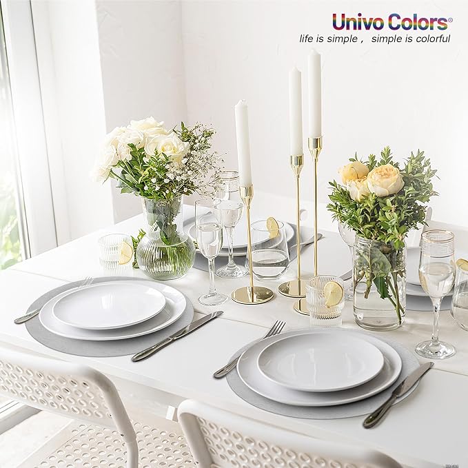 UnivoColors Placemats Round Faux Leather Placemats Set of 8-Waterproof-Wipe - Image 9