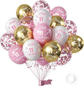 Pink 11th Birthday Balloons for Girls 11th Birthday Party Decorations, 12inch by Hongplus