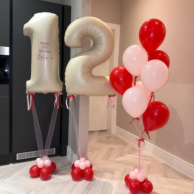 Cream Number 1 Balloons, 40 Inch 1 Balloons Giant Helium Foil Mylar Beige 1 - Image 7