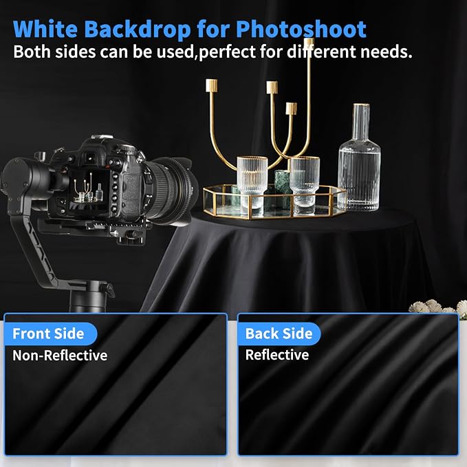 HEMMOTOP Black Backdrop, Seamless Photography Background Screen | Polyester - Image 4