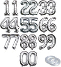 20 Pcs Silver 16" Number Balloons 2 Sets 0-9 Foil Balloon Numbers Décor | by Makeyourpartypop