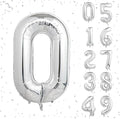 40 Inch Silver Number Balloons, Helium Mylar Foil Number Balloons by Unknown